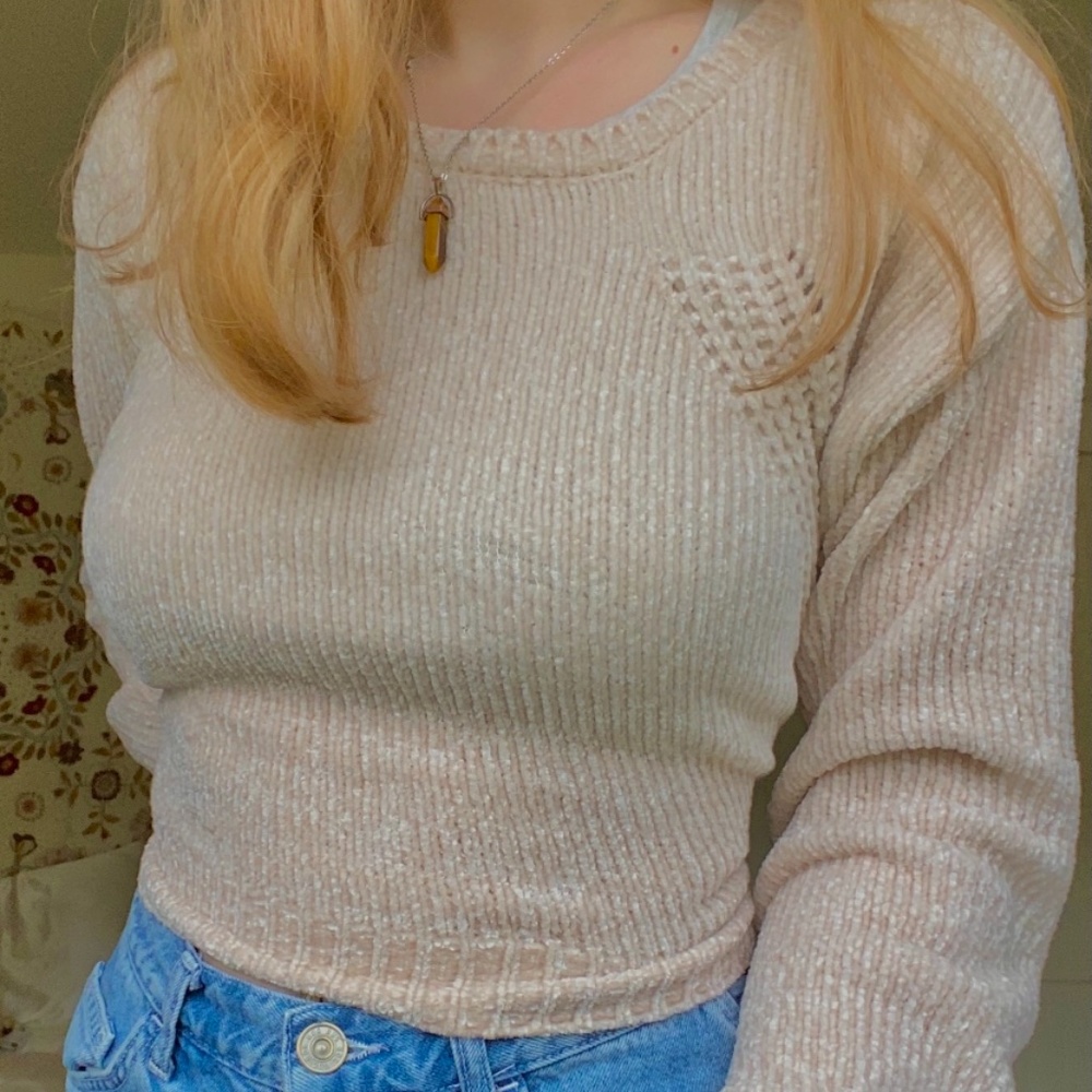 Cream super soft sweater, size small